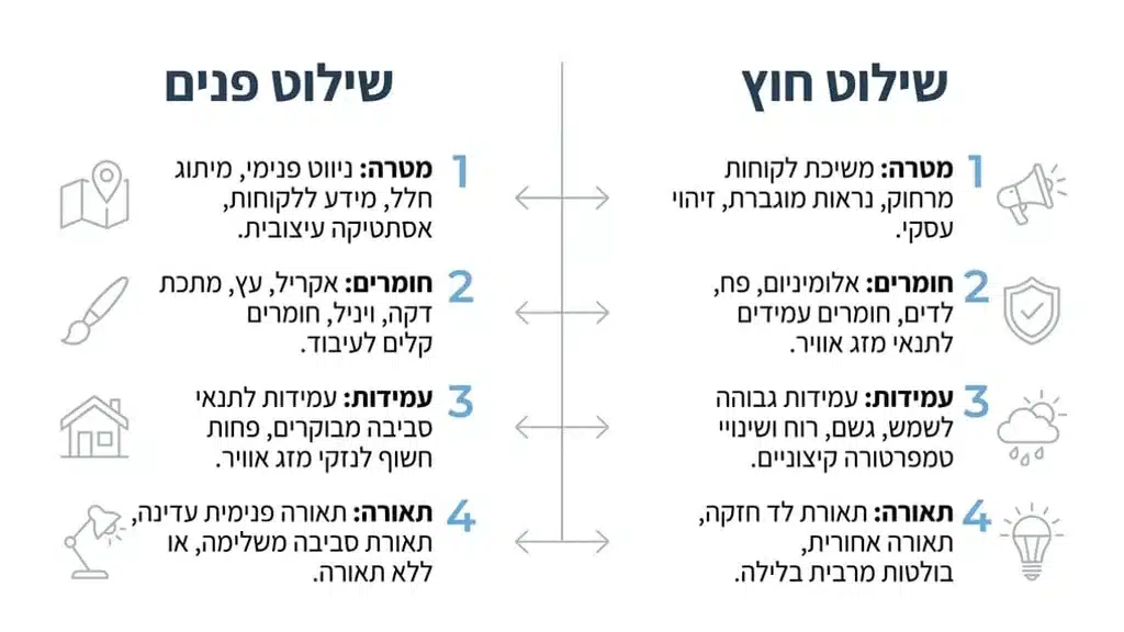 שלט פנים יוקרתי מזכוכית אקרילית במשרד מודרני